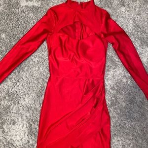 RED CUTOUT DRESS